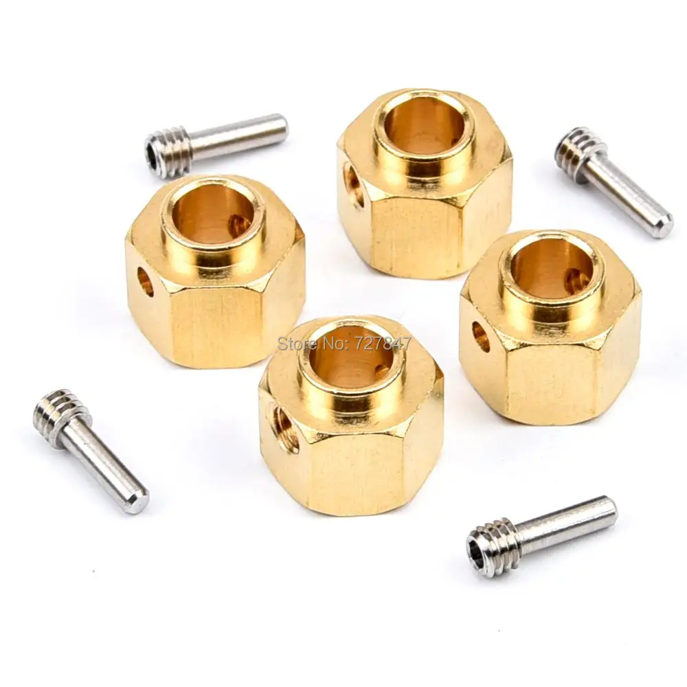 4pcs/lot TRX4 5/6/8/9/10/11/12mm Heavier Brass 12mm Wheel Hex Wheel Hub Extended Adapter for 1/10 RC Crawler Car TRX TRX-4