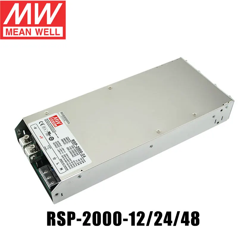 

MEAN WELL RSP-2000W 12V 24V 48V Power Supply AC-DC 12V 24V 48V DC Single Output Switching Power Supply Unit with PFC 2KW Power