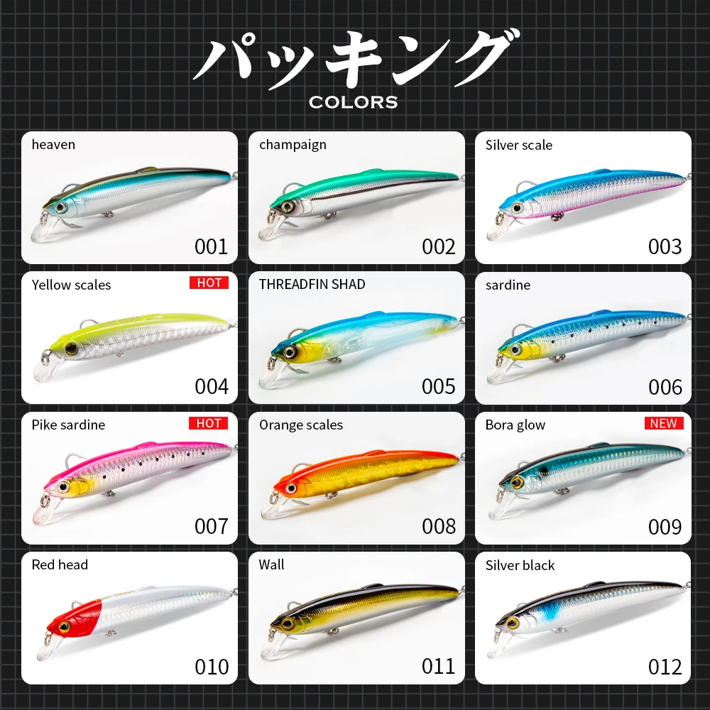 Hunthouse Minnow Fishing Lure 95/125/147mm Hard Baits Flexible Rattle Balls Floating 0-0.8m For Fish Seabass Pike Tackle
