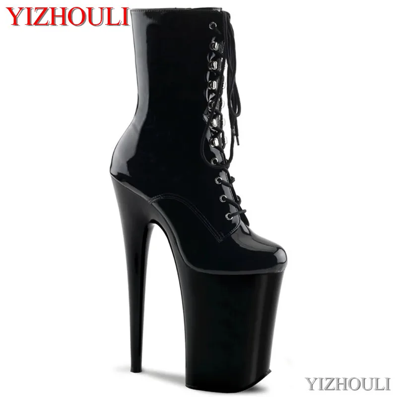 Sexy 9 inches high heel and ankle boots, spring and autumn shoes 23 cm thin heel pole dance, night club party ankle boots