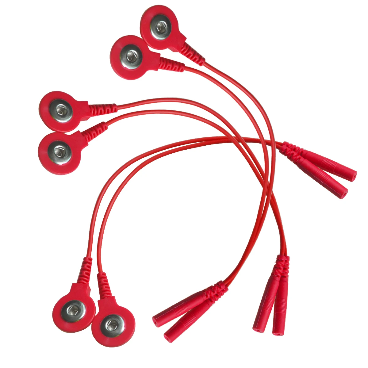 50 Pairs Red Digital Electrode Lead Wires Electrotherapy Connecting Cables TENS Machine Massager Wire Plug 2.0mm