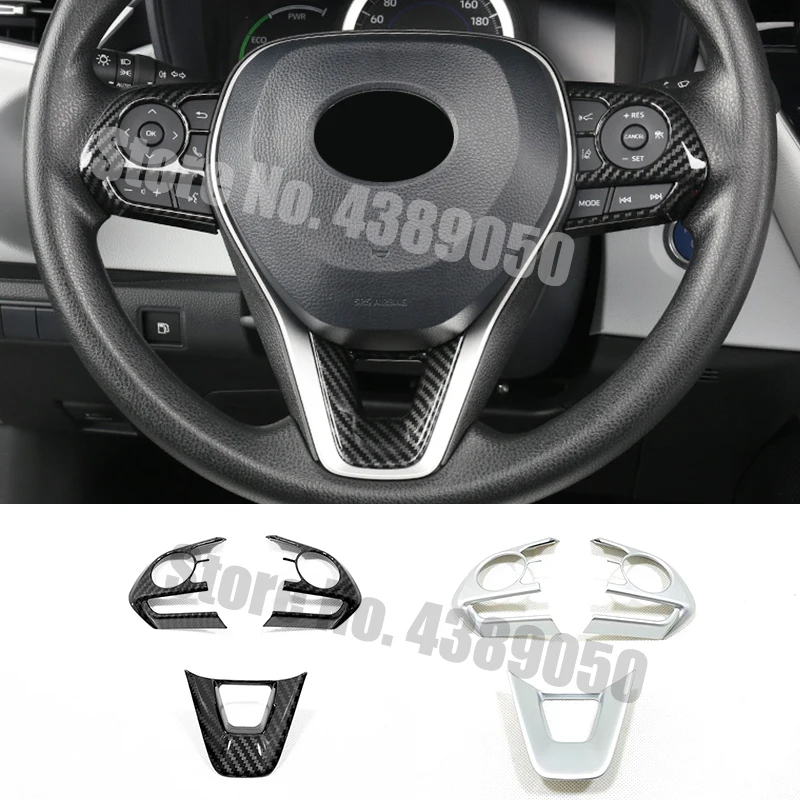 

For Toyota Corolla Cross SUV 2020 Accessories ABS Matte/Carbon fiber Car Steering wheel Button frame Cover Trim Car styling