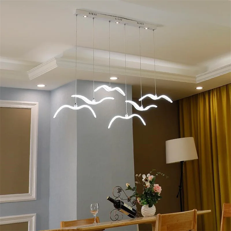 Acrylic Seagull Pendant Lights Luxury Restaurant Living Room Ceiling Lamp Nordic Home Appliances Chandelier for Bedroom Lighting