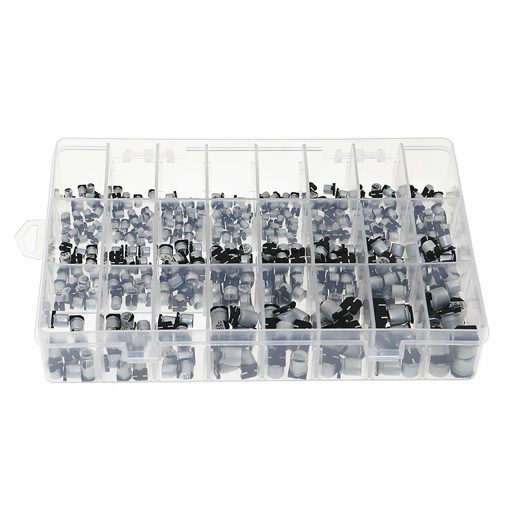 400pcs 1uF-1000uF 24 Values Electrolytic Capacitor Assorted Kit Box SMD Aluminum Electrolytic Capacitor set