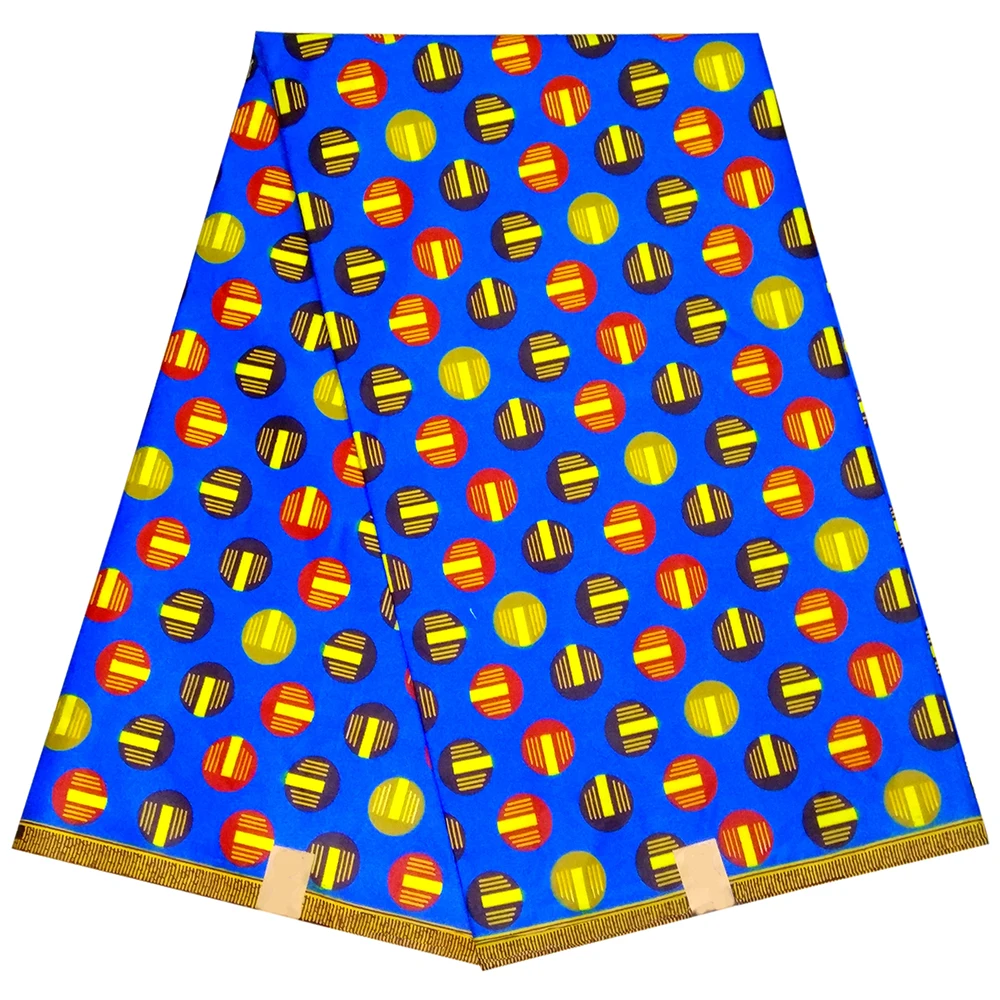 

6yards African Wax Ankara Veritable Wax Dot Print Blue Fabric African Fabric