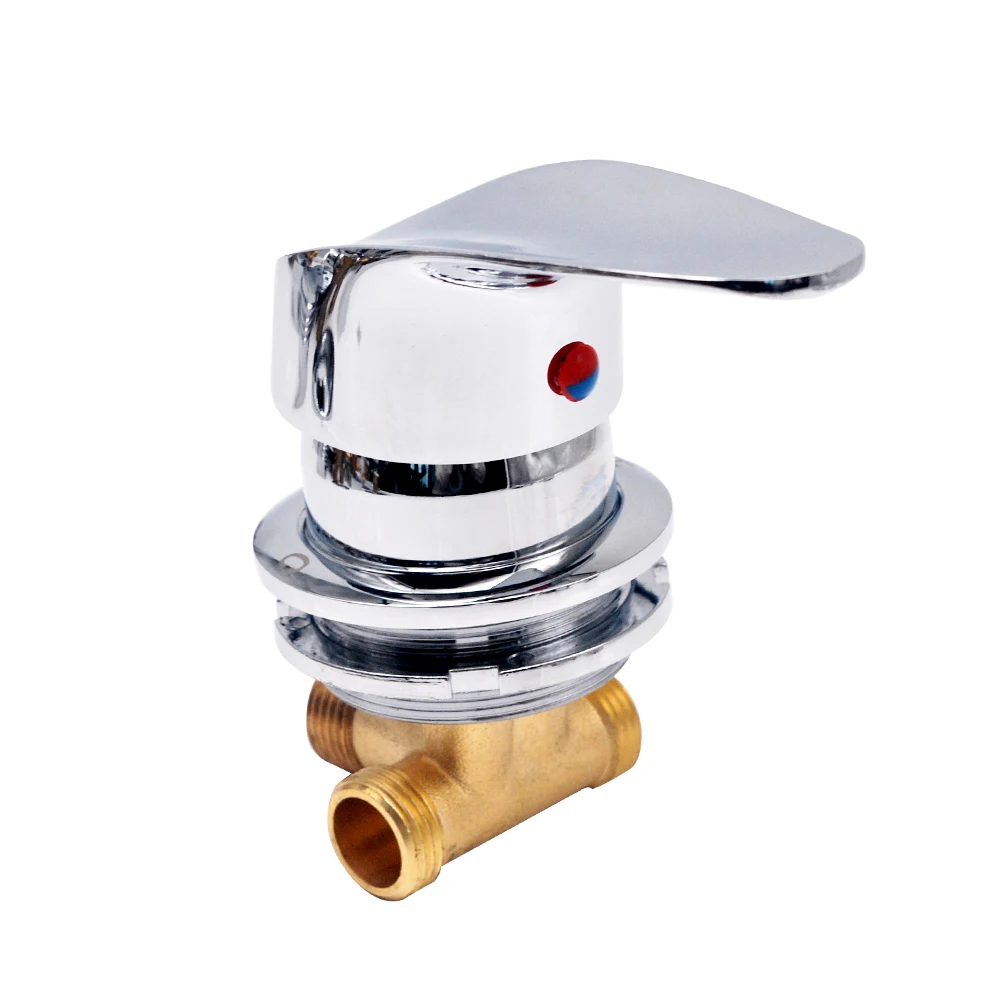 One Way Output Cold and Hot Water Mixer Screw Thread Brass Shower Faucet Mixer Diverter For Shower Room Big Hole Size 50-55mm