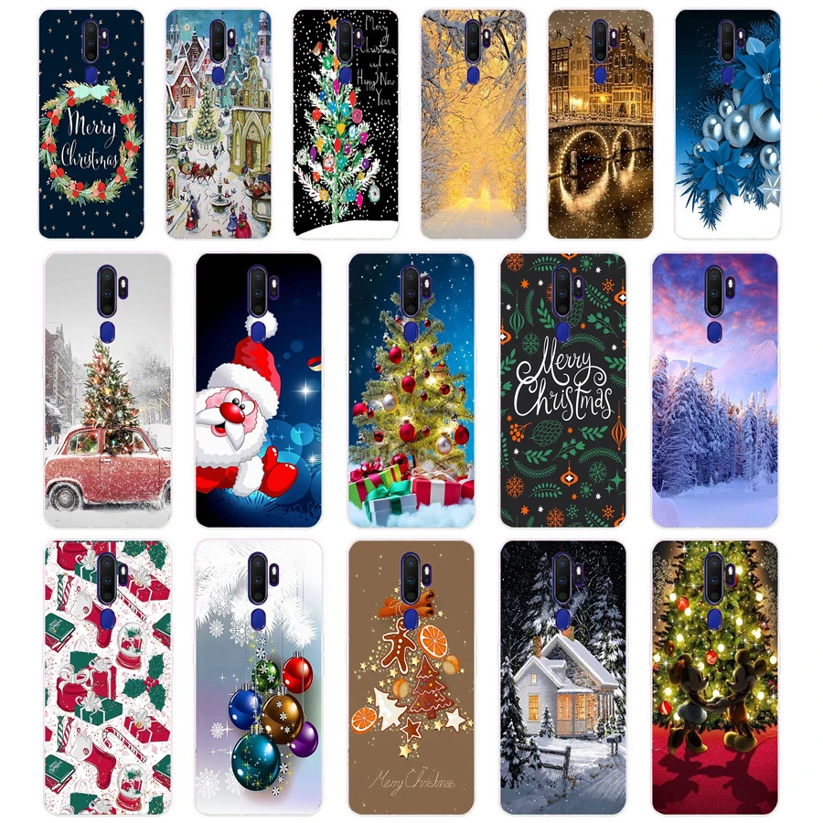 342 New Year Snowman Colorful Merry Christmas 2 gift Soft Silicone Tpu Cover phone Case for OPPO A5S A7 AX7 A5 A9 2020 Reslme C3