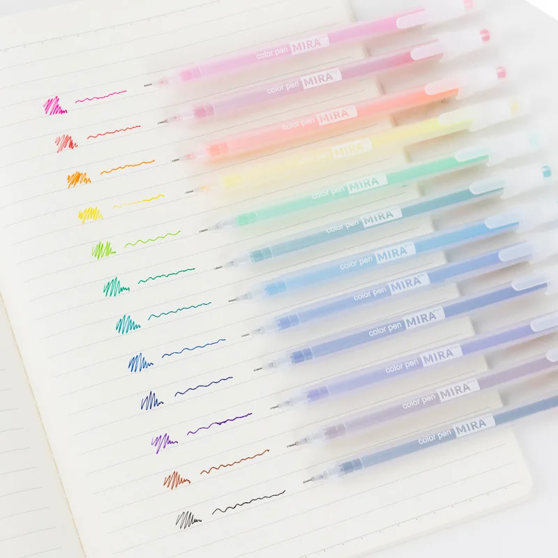 Set 6 Penne Gel Colorate Valtiner, Punta Fine 0,5 Mm, Retrattili, Inchiostro Ad Asciugatura Rapida, Per Appunti, Diario, Scuola E Ufficio, Design Sfumato - 2
