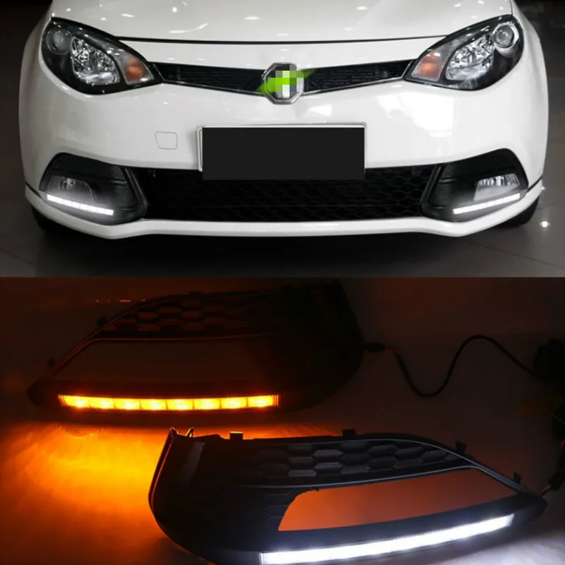 

LED DRL daytime running light for MG MG6 2010-2014 with Dynamics moving flash turn signal and blue night light