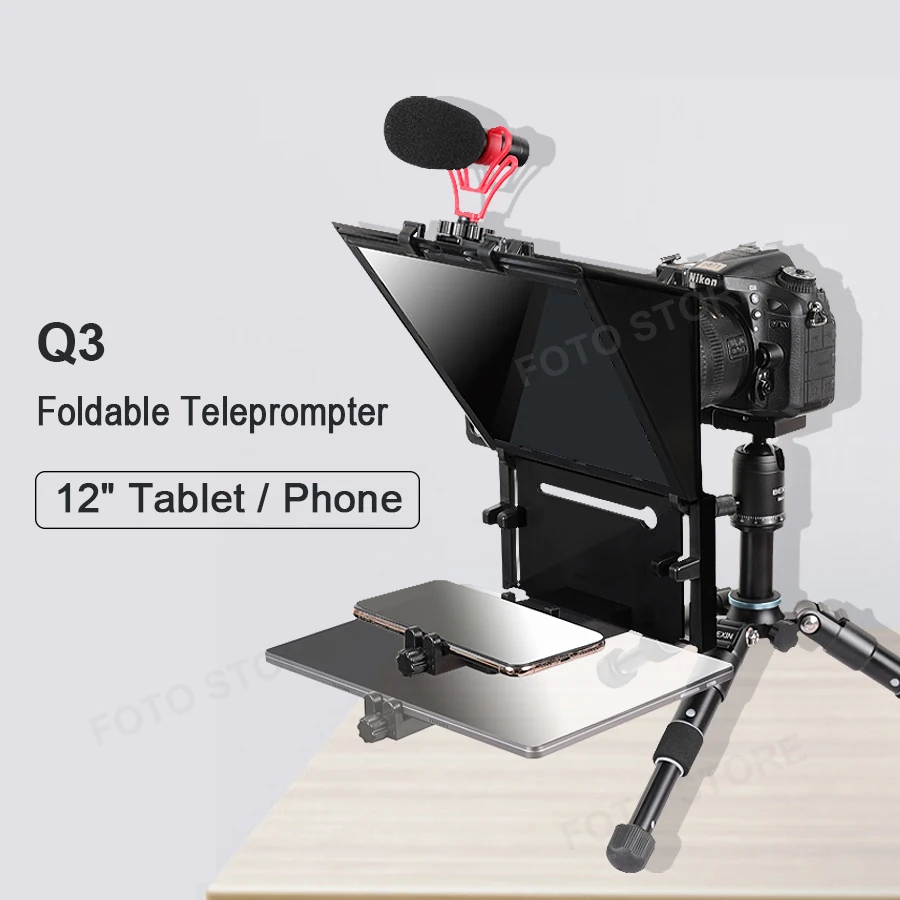 mini Foldable Tablet Teleprompter Q3 Reader for 12