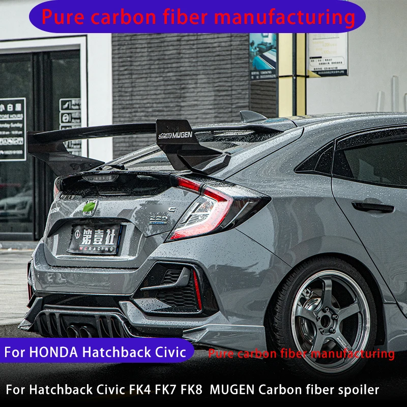 

For Honda Civic 10th spoiler Hatchback Civic 2016-2021FK4 FK7 FK8 MUGEN carbon fiber spoiler tail JDM modification