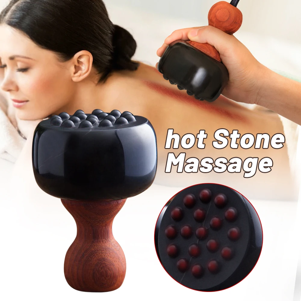 Energy Hot Stone Back Massager for Body Anti Cellulite Gua Sha Slimming Massage Spa Arm Leg Fat Burning Heating Pain Relief