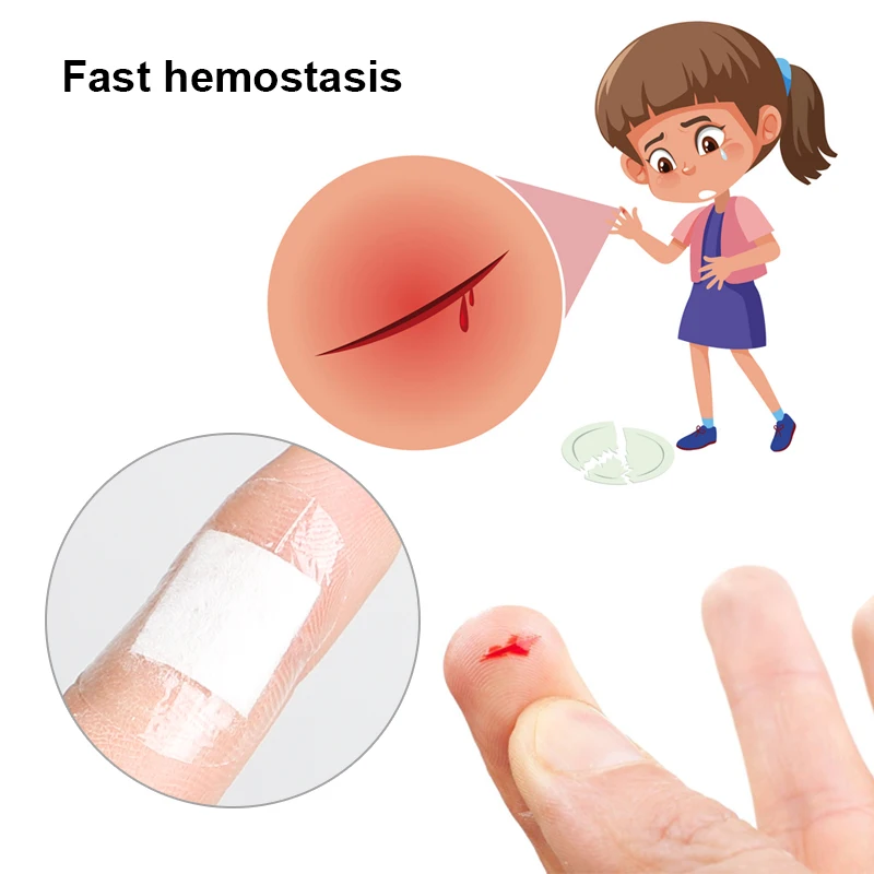 100Pcs New Band-Aids Waterproof Breathable Cushion Adhesive Plaster Wound Hemostasis Sticker Transparent Band First Aid Bandage