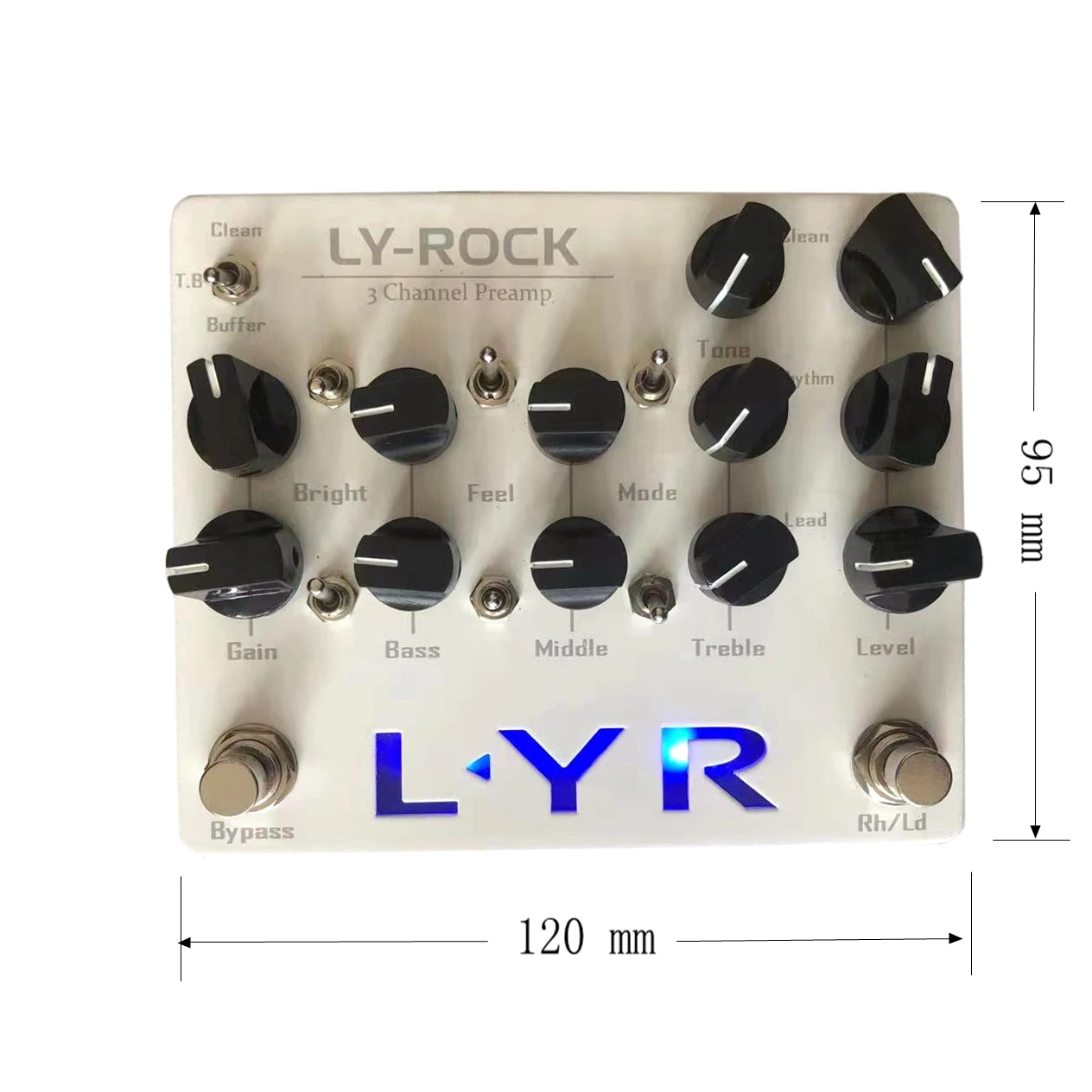 LYR PEDALS ly rock ,Guitar pedal 3-channel pre landing guitar single effect device,professional effect pedal,White,True bypass