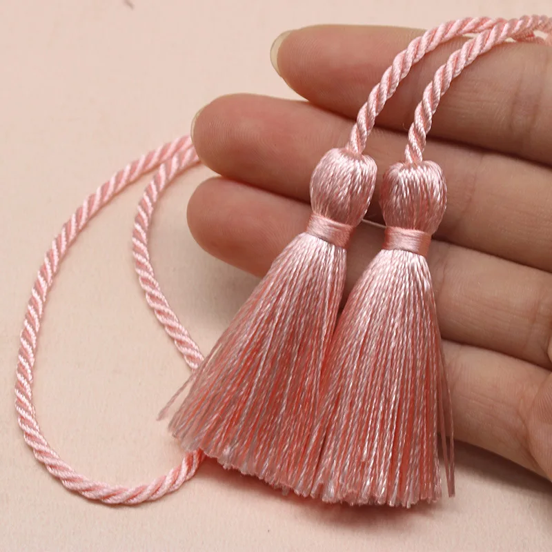 5pcs/Pack 54cm Color Polyester Ice Silk Long Tassel Trim DIY Craft Curtains Hang Rope Fringe Trim Ornaments Clothes Accessories