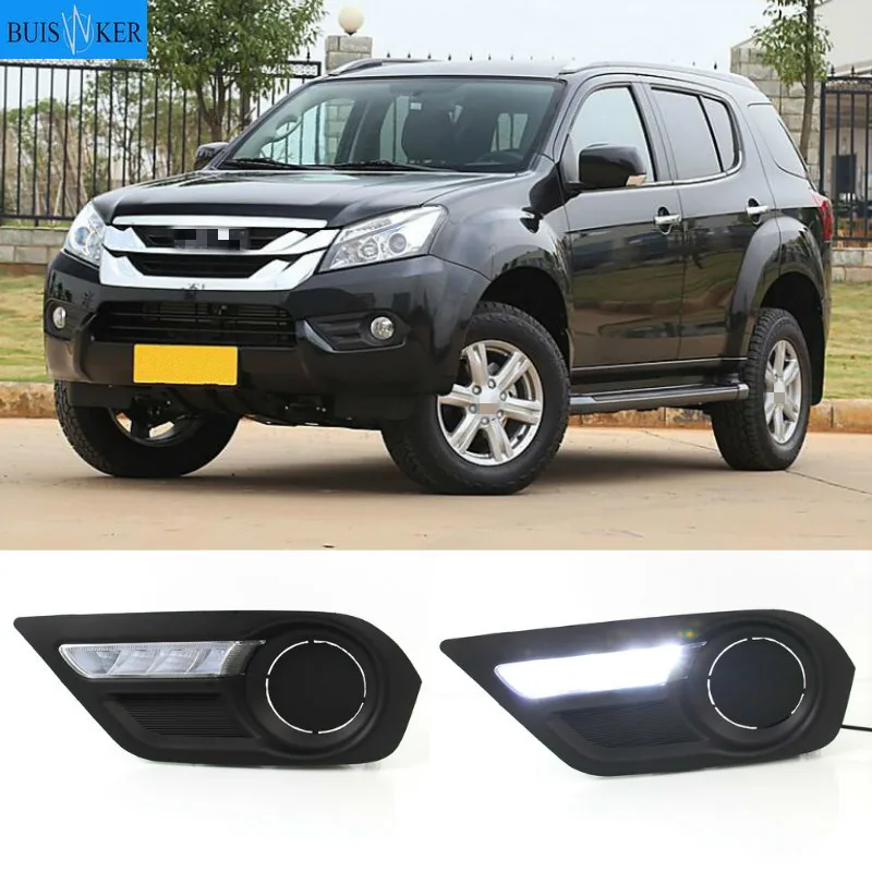 

2pcs for Isuzu MU-X MUX 2015 2016 LED DRL Daytime Running Light Daylight car-styling driving fog lamp free shipping