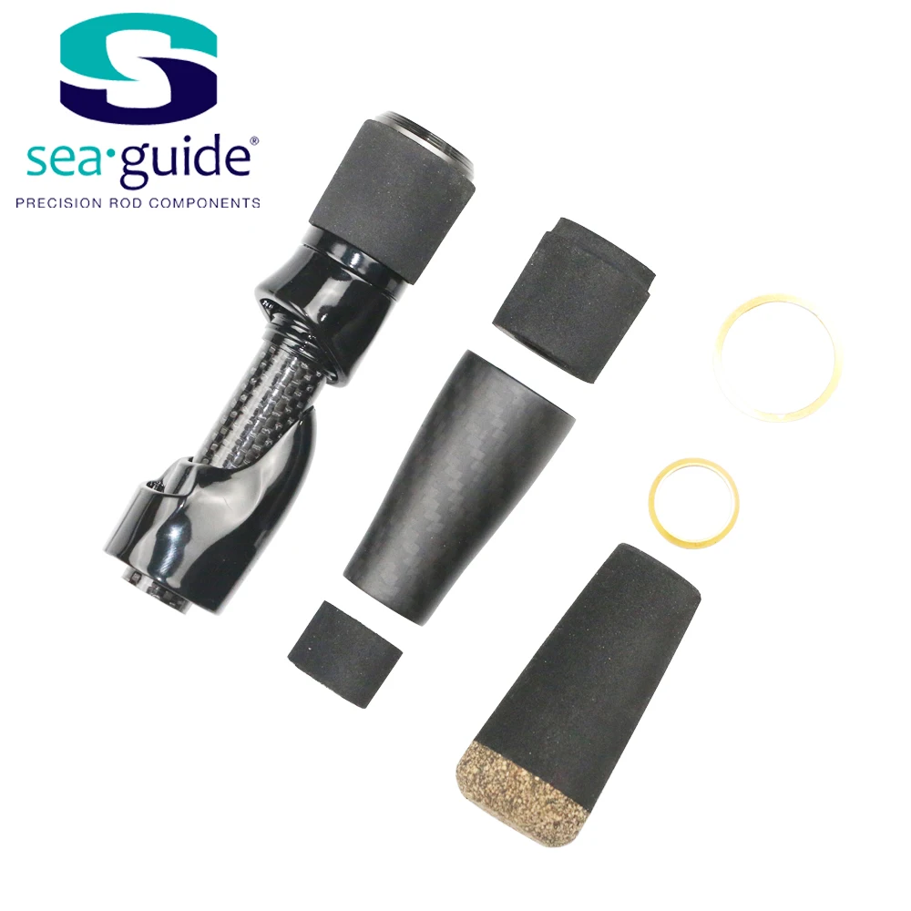 SeaGuide Carbon Fiber Grip Spinning Casting Reel Seat Handle Kit Rod Building Component Trout Rod Ice Rod Repair DIY Accessory