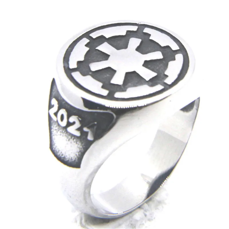 Stainless Steel Commemorate Year 2021 Ring Men Boys Steering Rings Jewelry Size 7-13