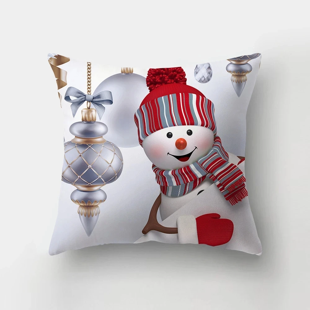 Housse de coussin de noël 45cm, décorations pour la maison, cadeaux de nouvel an