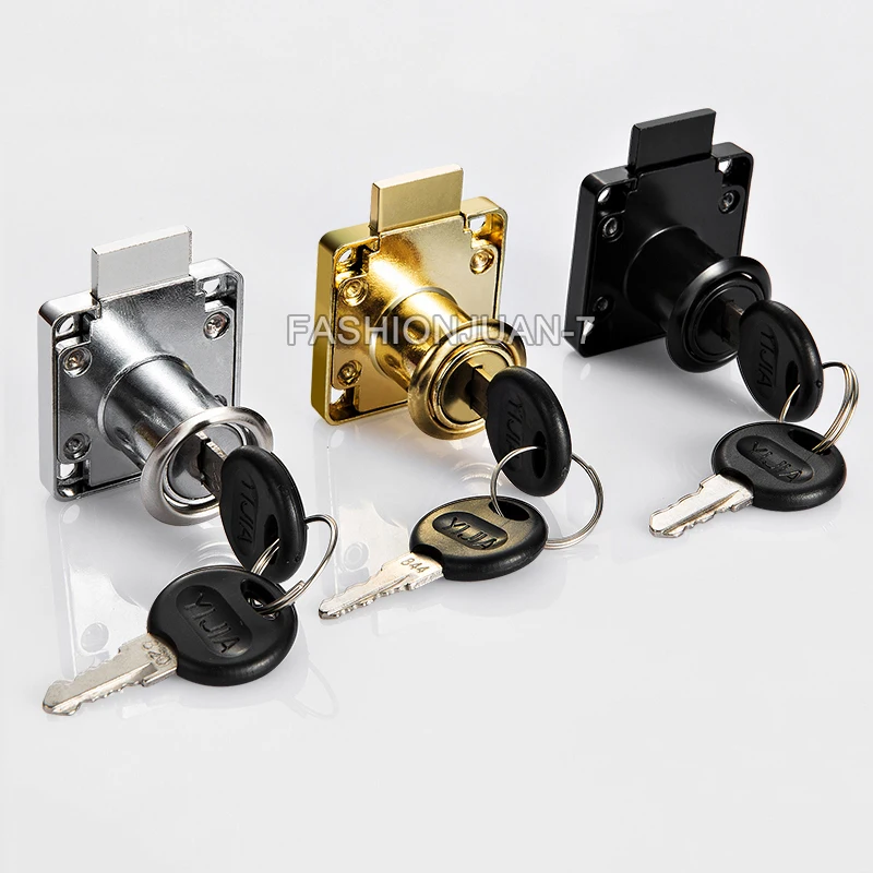 

Brand New 10PCS Drawer Lock Desk Wardrobe Wooden Furniture Cabinet Lock Locker +2 Keys Black/Gold/Silver