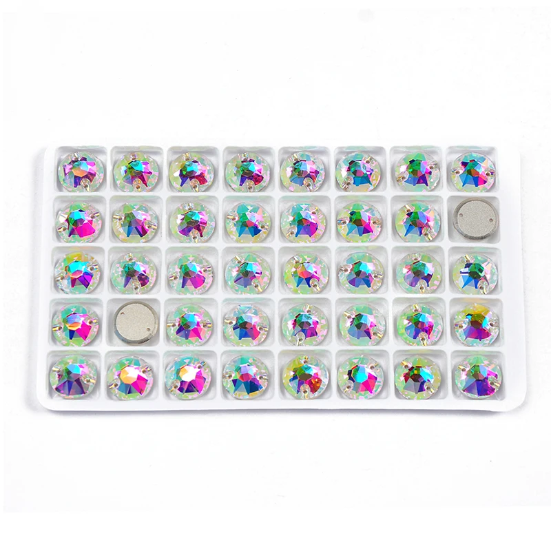 YANRUO 3288 All Sizes AB Flatback Sewn Stones Crafts DIY Glass Strass Sewing Crystal Rhinestones For Dress Decoration