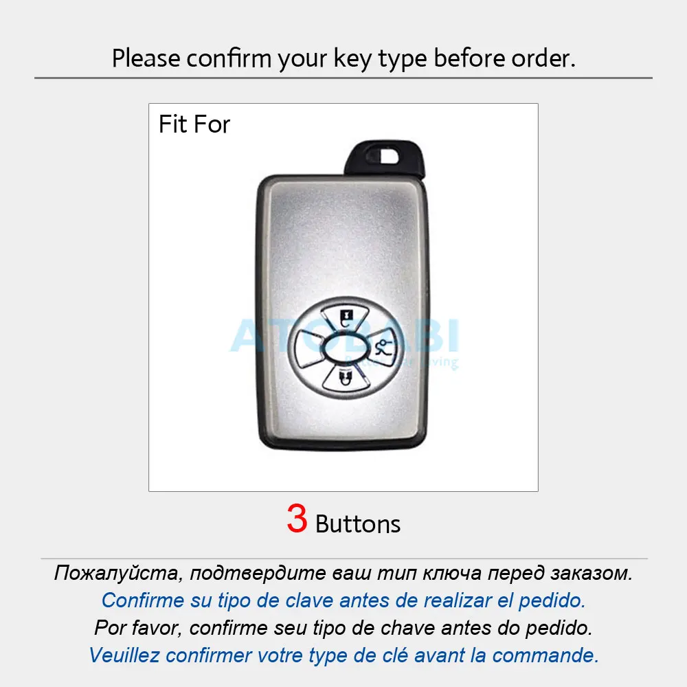 Leather Car Key Case For Toyota RAV4 2009 10 2011 RAV 4 Yaris Reiz 3 Buttons Smart Remote Fob Shell Cover Keychain Protector Bag