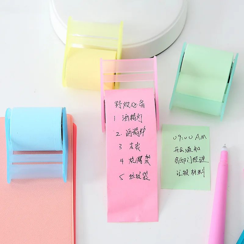 Paper Sticker Memo Pad Sticky Notes and Dispenser Stationery Material Bookmark School Supplies Scrapbook Crafts Low Tack Tape