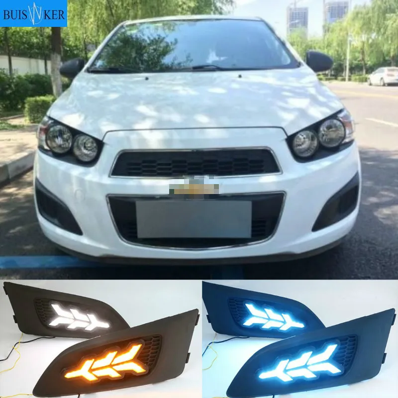 

1 Set Car LED DRL Light Daytime Running Light Daylight With Turn Signal Lamp For Chevrolet Chevy AVEO Sonic 2011 2012 2013