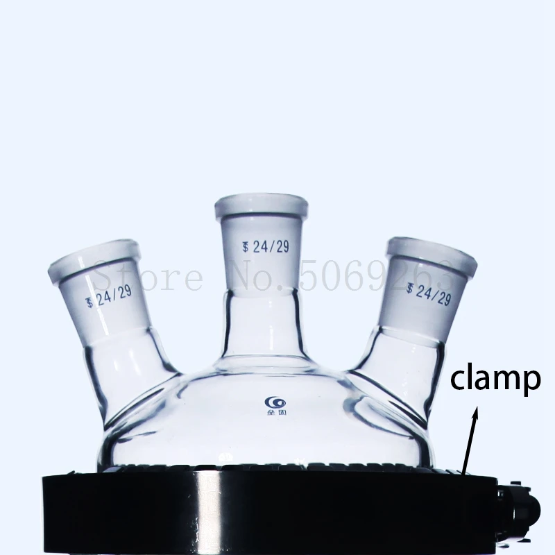 Reator Jacketed Reaction Bottle, Double-Layer Laboratório Reaction Flask, três ou 4 boca aberta