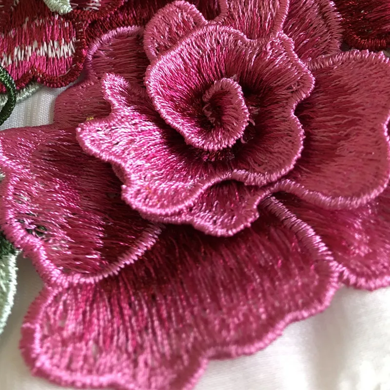 2 stück DIY spitze handwerk Drei-dimensional blume wasser-löslich stickerei tuch patch nähen kleid rock dekoration zubehör