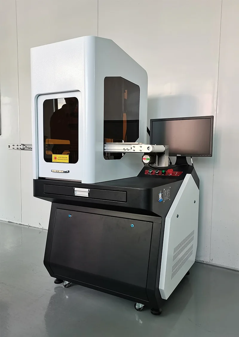 CCD Macchina automatica per marcatura laser a fibra Posizionamento visivo Chiuso Raycus Max Q-switch JPT MOPA Marcatore laser Convertitore