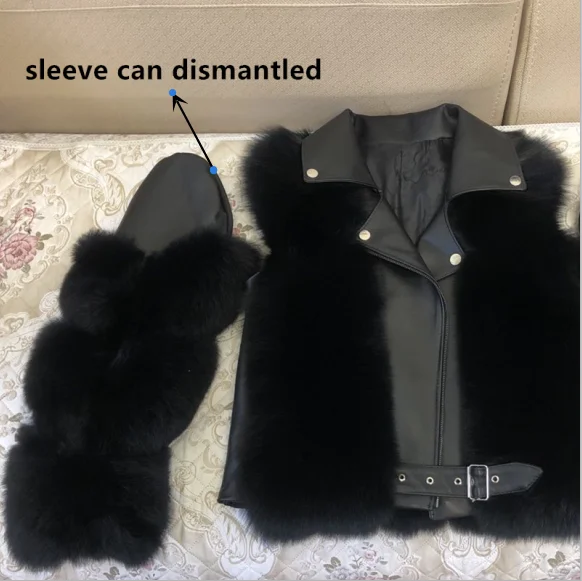 Moda Prawdziwe futro z lisa z prawdziwą owcą Skóra naturalna Kurtka Kamizelka Odzież wierzchnia Luksusowe kobiety 2025 Zima Nowy