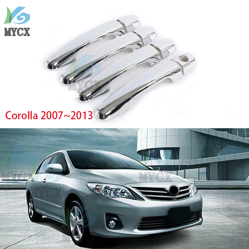 Chrome Handles Cover Trim Set for Toyota Corolla E140 E150 2007~2013 Accessories Stickers Car Styling 2008-2009 2010 2011 2012