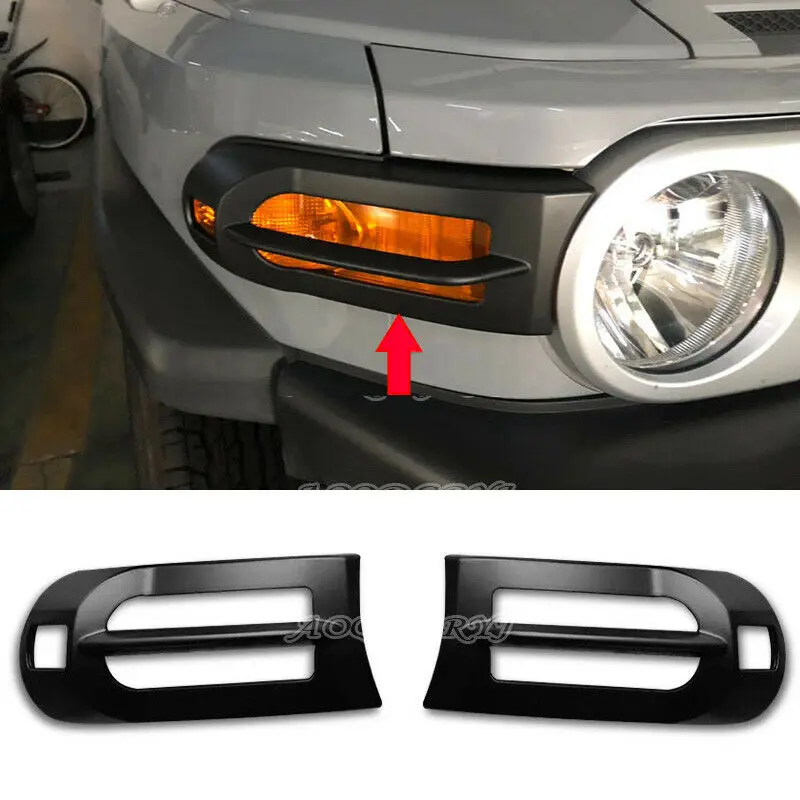 

Fits For Toyota FJ Cruiser 2007-2021 ABS Matte Black Front Fog Light Bumper Lamp Cover Trim Moulding Car Accessories 2PCS