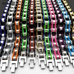 Men's Bracelets Bangles Punk Biker Bicycle Motorcycle Multicolor Chain Bracelets For Men Stainless Steel Jewelry dropshipping