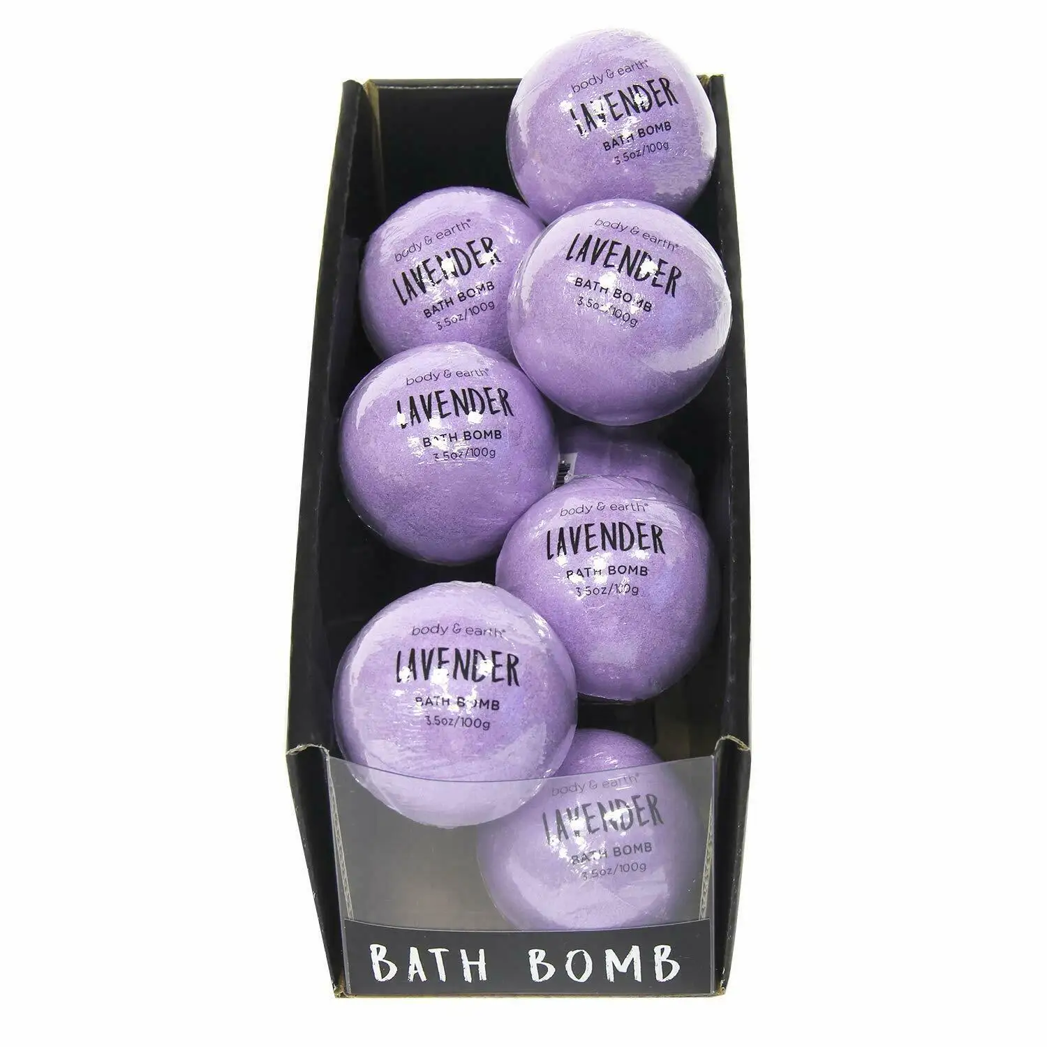 10pcs Vegan Bath Bombs Gift Box, Lavender Scented Essential Oil Bath Fizzies 3.5oz/100g Each