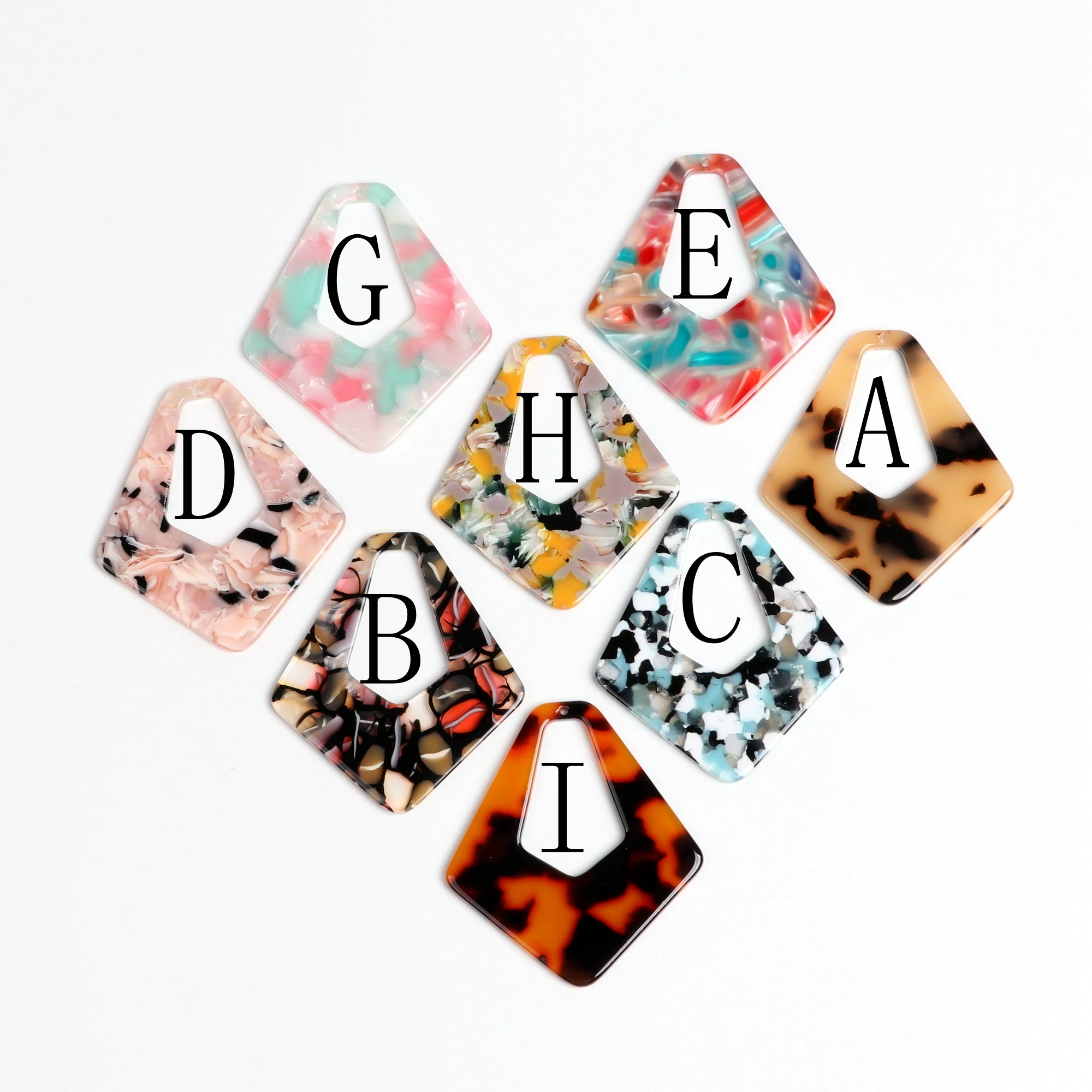 Tortoise Shell Beads,Acetate Acrylic Earring Charms,Teardrop Shaped Pendants,Jewelry findings,Earrings Parts,50mmx45mm ACE233