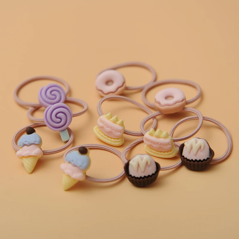 Summer Ice Cream Cone Rubber Band Princess Hair Tie Rubber BandWeb Celebrity Balls Hair Cord Lady Chocolate hair cord