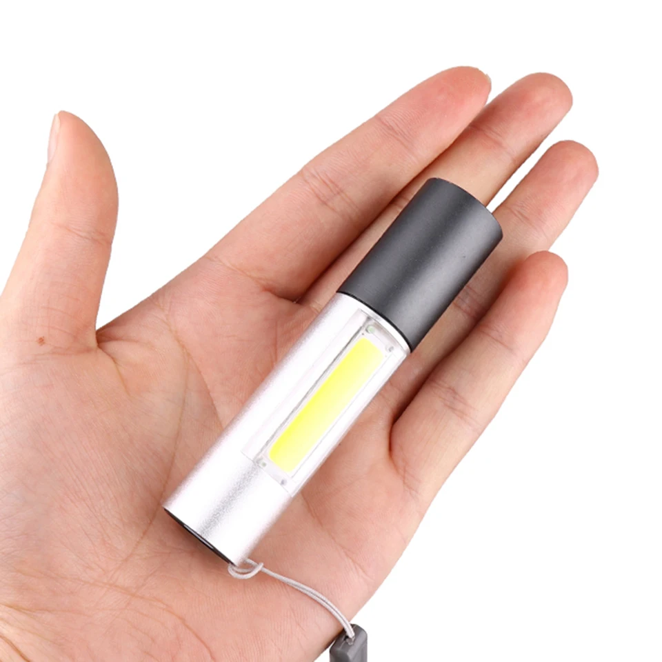 Mini Led Flashlight Zoomable Waterproof Zoomable Camping Built in Rechargeable Battery Aluminum Torch XP-G Q5 Torch 10W Lantern