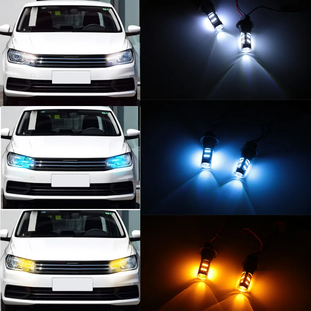 

1set Canbus Car LED Turn Signal Light+Daytime Running Light Dual Mode Auto DRL Bulb Lamp WY21W W21W T20 PY21W BAU15S P21W BA15S