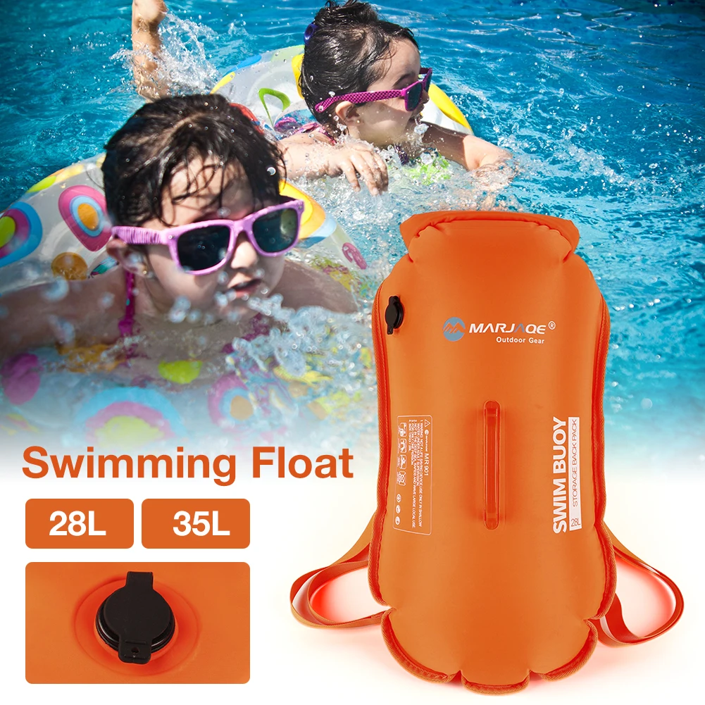 20L 28L 35L Double Air-bag Backpack Swim Buoy Waterproof Dry Bag Swim Safety Float Detachable Backpack For Rafting