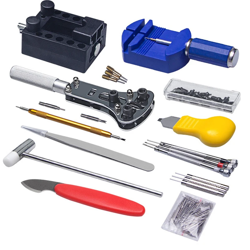 147pcs/lot Watch Repair Tools Kit Watchband Spring Bar Pin Adjust Watch Back Opener Watch Movement Screwdriver Tools Tools