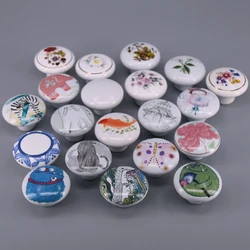 1x White cartoon Cabinet Cupboard Closet Dresser Handles Pulls Ceramic Knobs for Children Bedroom