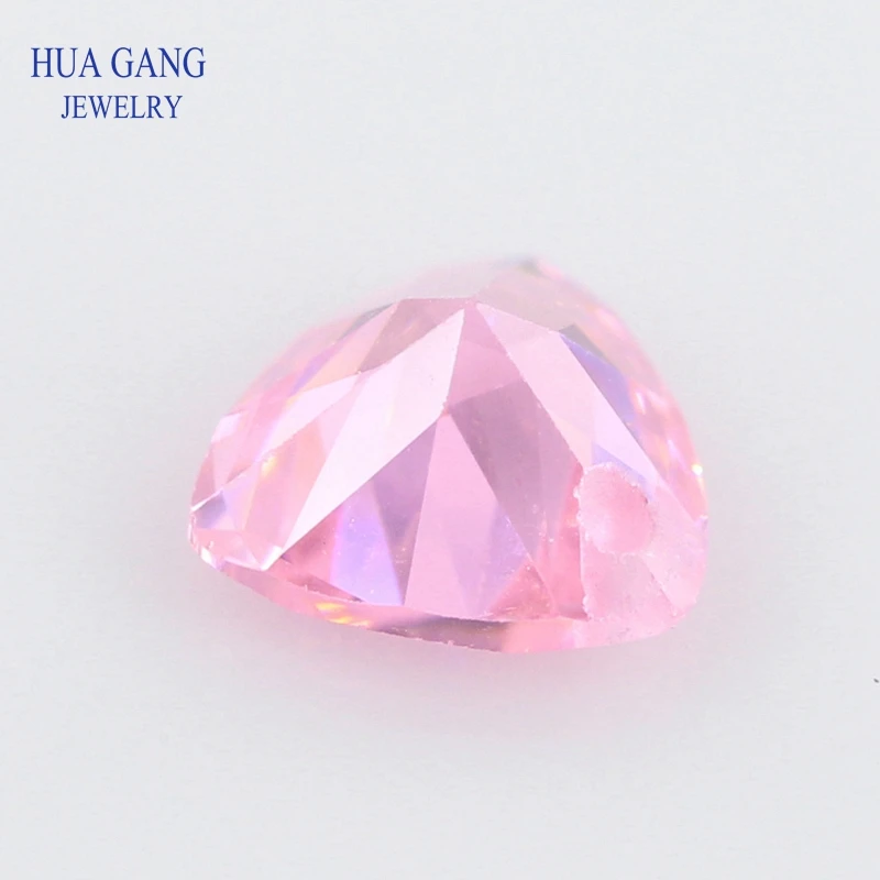 Single Hole AAAAA Trillion Shape Pink Cubic Zirconia Stone For Jewelry Making Size 4x4~12x12mm High Quality CZ Stone Beads