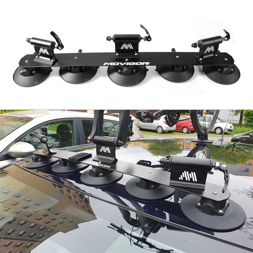 Bicycle Carrier Car Roof Suction Cups Bracket With Rear Tire Fixing MTB Road Bike Transport Rack Quick Install Cycling Accessory