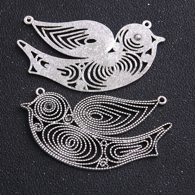 2pcs/Lot 37*75mm Antique   Swallow Connector DIY Animal bing Bird Jewelry Findings Bracelet