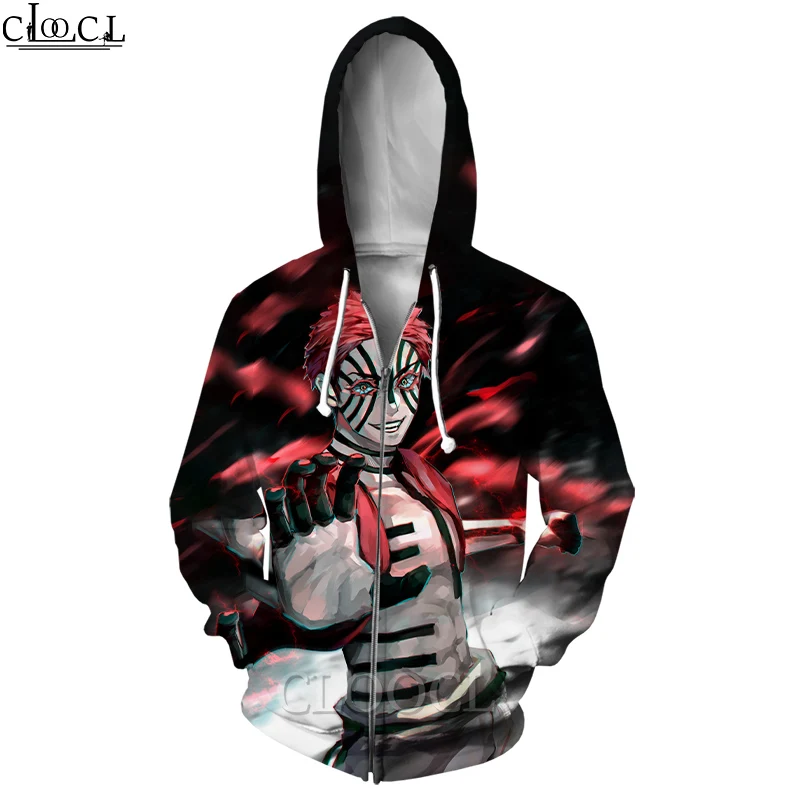 CLOOCL Kimetsu No Yaiba The Movie: Mugen Train Akaza 3D Print Men Women Fashion Zip Hoodie Casual Hoody Drop Shipping