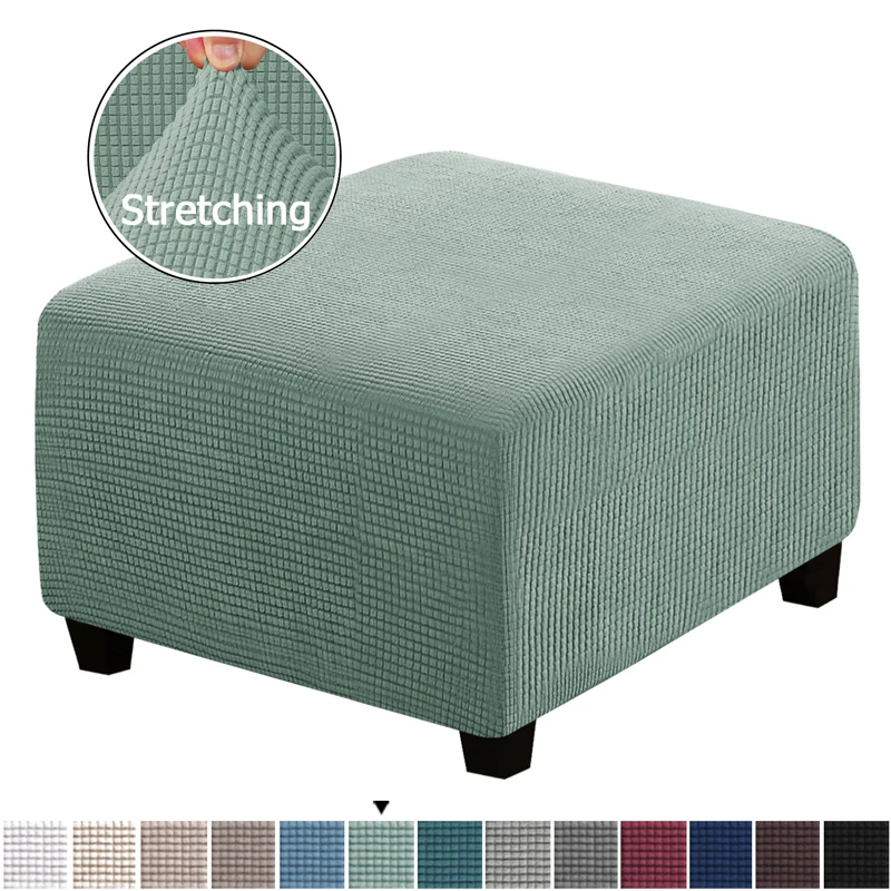 

Ottoman Stool Cover Furniture Protector Covers Jacquard Elastic Square Footstool Sofa Slipcover Chair Covers