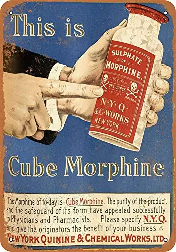 8 x 12 Metal Sign - Cube Morphine - Retro Wall Decor Home Decor