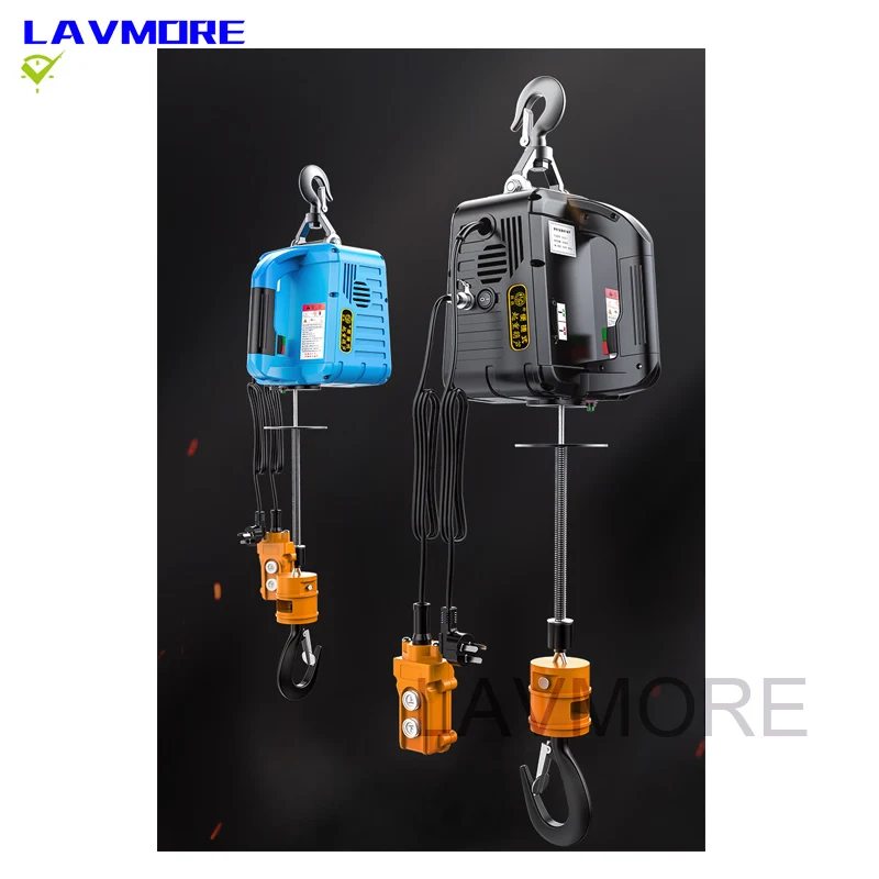 Grúa eléctrica con Control remoto para el hogar, y 500kg de 220V polipasto de cable, con carcasa de aluminio, pequeña